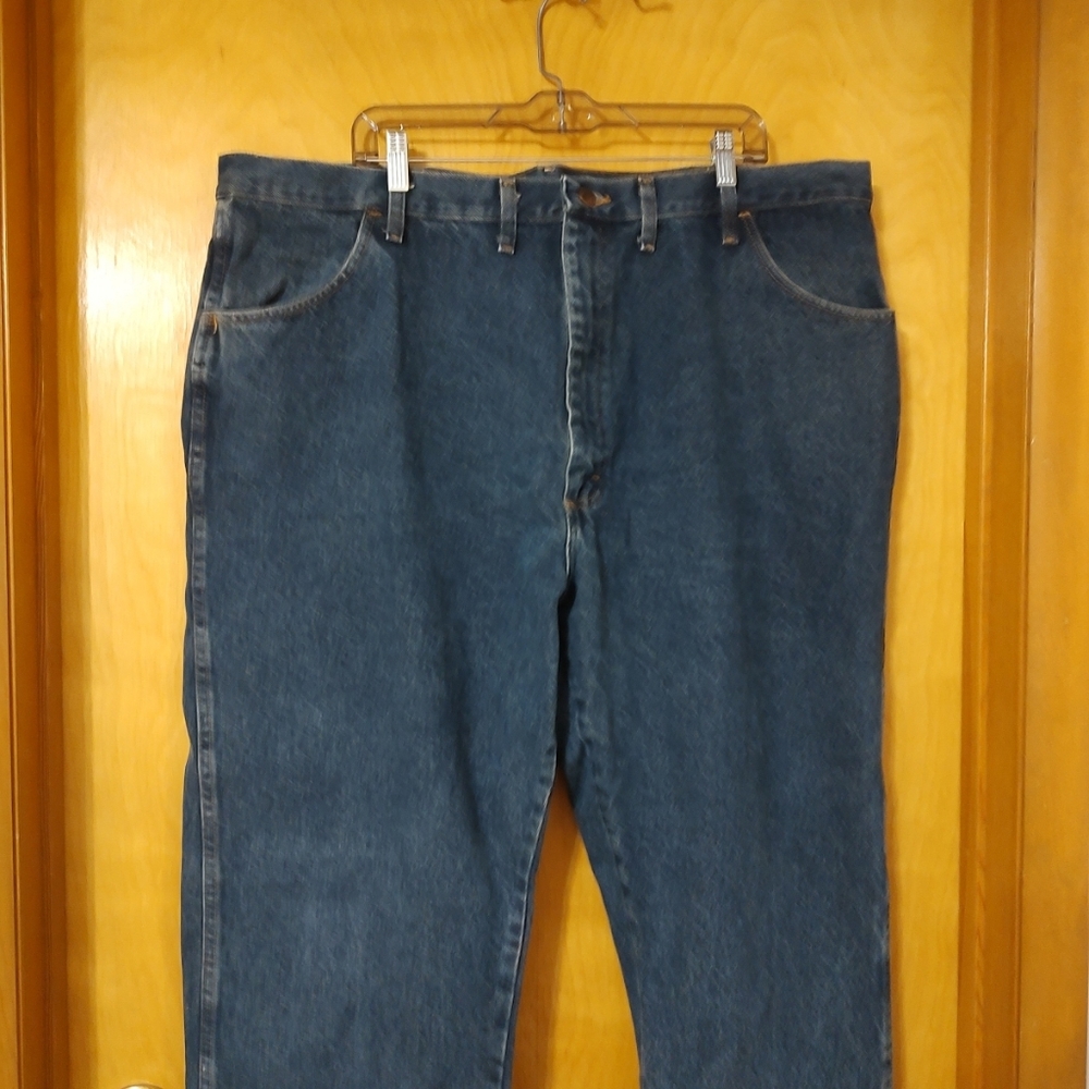 Rustler Men's Classic Blue Jeans 44/32 Medium Wash Cotton